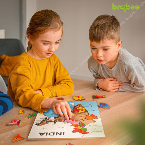 Baybee India 28 States Capitals Wooden Puzzle for Kids  with Knob Pegged Puzzle Toys Baybee India