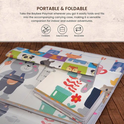 Baybee Crawling Foldable Kids Play Mat for Babies Size 180x120CM- Assorted Themes BAYBEE