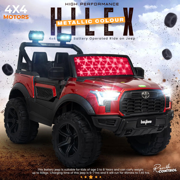 Baybee Hilex Pro Rechargeable Battery Operated Jeep for Kids (Painted)