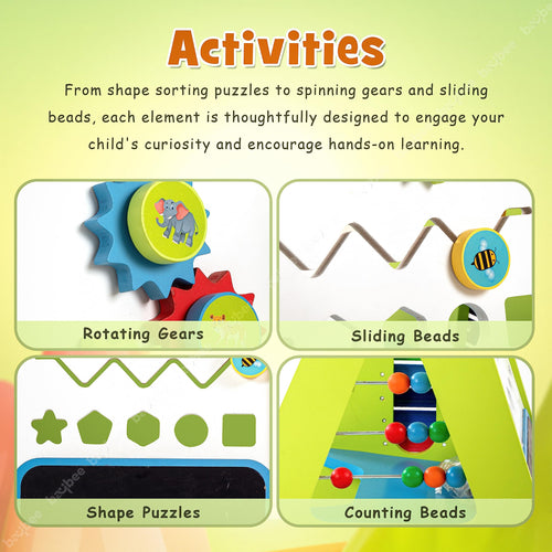 Baybee Wooden Activity Push and Pull Walker for Kids, Learning Sit to Stand Baby Walker BAYBEE