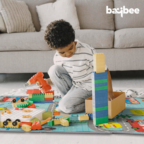 Travel Wonderer Theme Baby Double Sided Play Mat Foldable Crawling Mat Size W-180cm X H-120 cm -  Assorted Themes BAYBEE