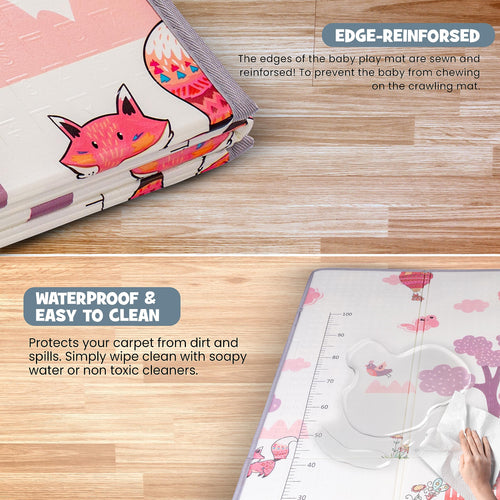Baybee Crawling Foldable Kids Play Mat for Babies Size 180x150CM - Assorted Themes BAYBEE