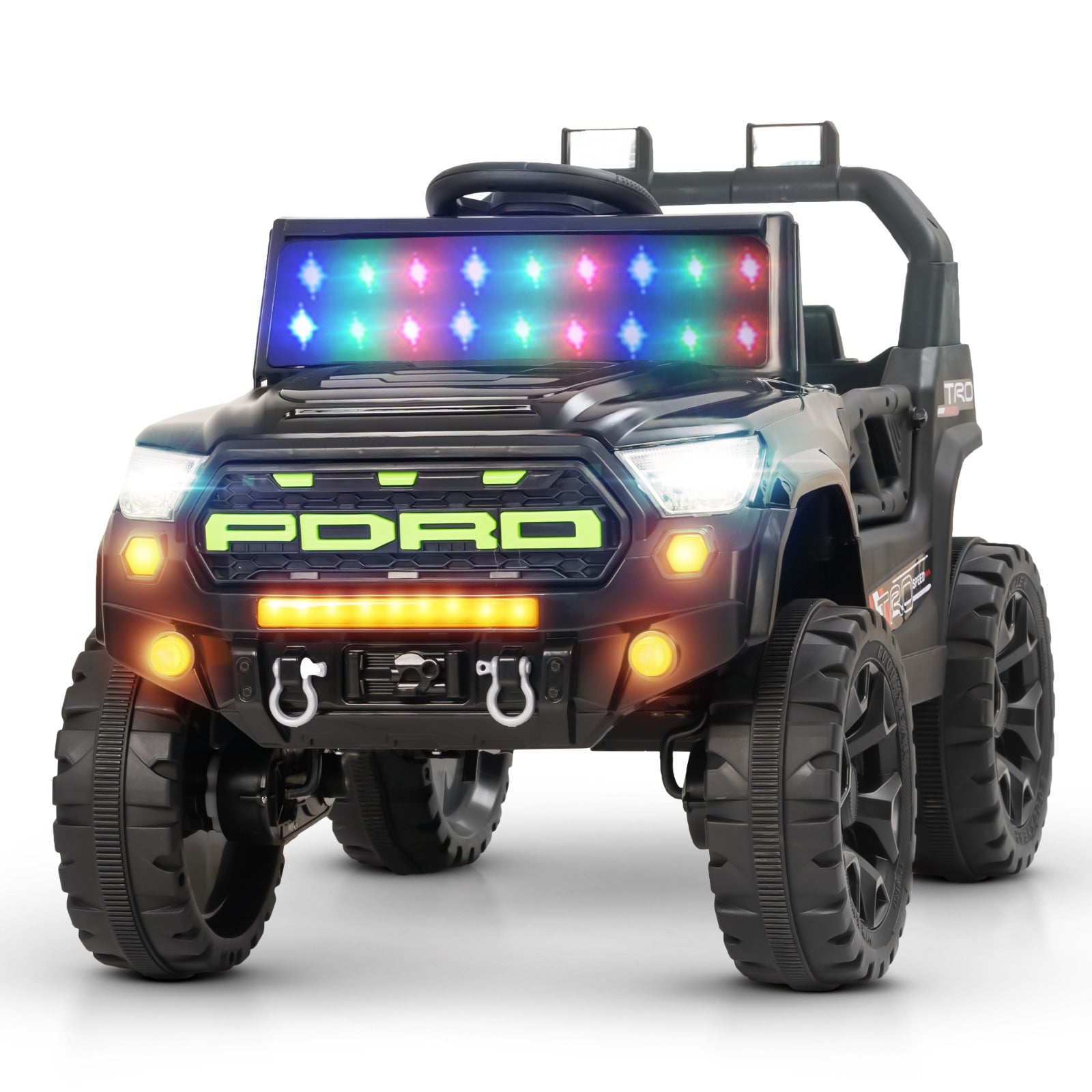 Baybee Maverick Battery Operated Jeep for Kids with RGB Windshield Light, Bluetooth, USB & Music