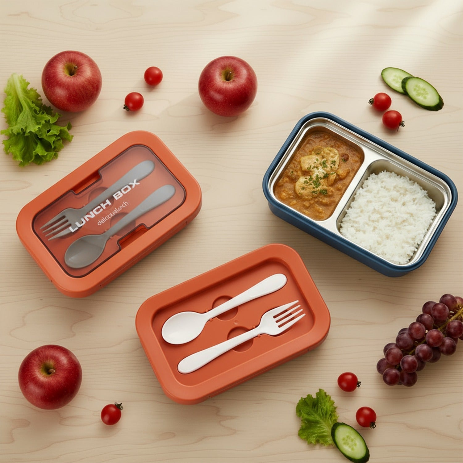 Baybee Kids Lunch Box for School with Spoon & Fork (800ml)