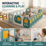 Baybee Train Kids Playpen for Babies(18 Panels) Foldable Baby Play Area Indoor Setup with Safety Lock BAYBEE