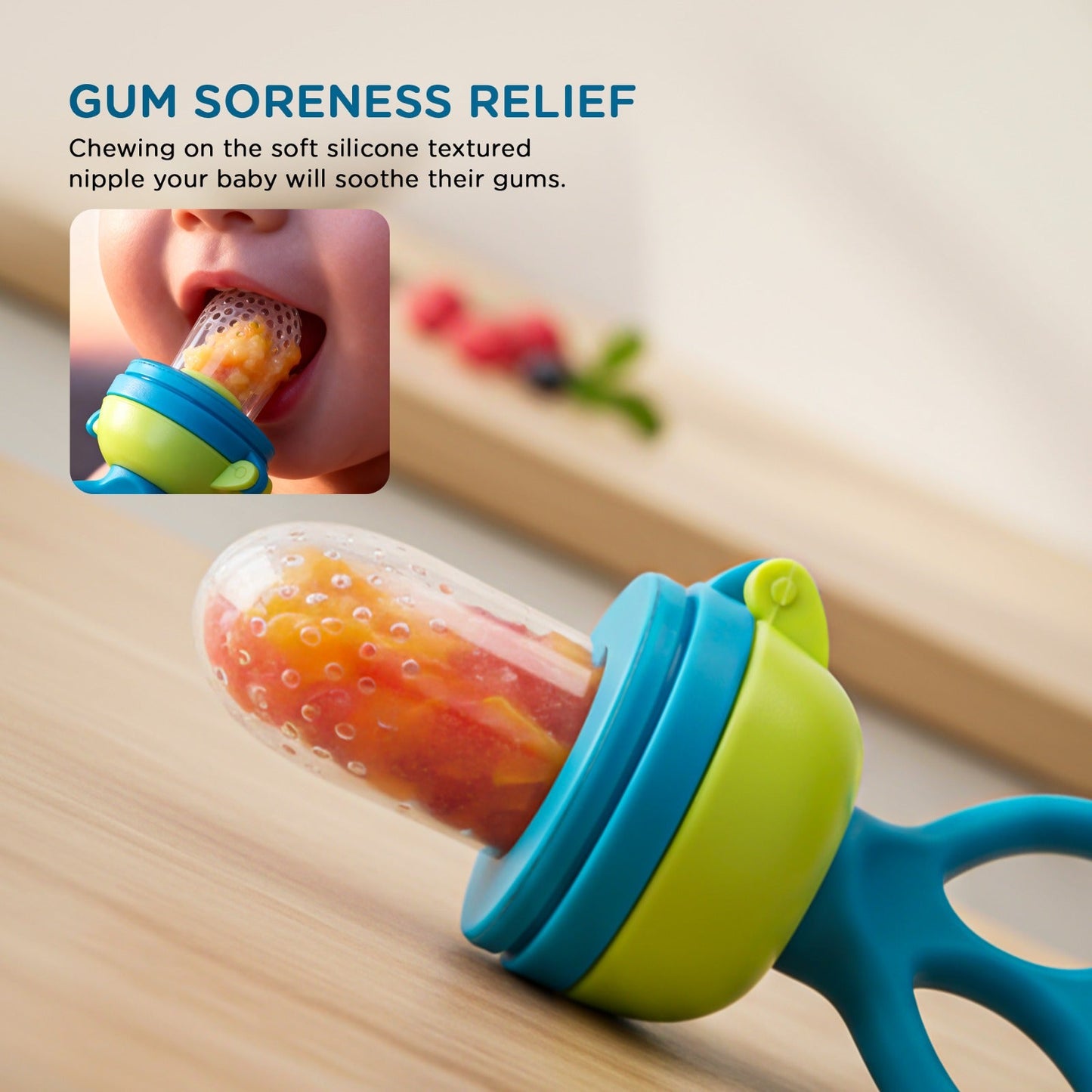 Baybee Silicone Fruit Nibbler & Baby Food Feeder Baby Teether & Pacifier Baybee India