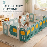 Baybee Train Kids Playpen for Babies(18 Panels) Foldable Baby Play Area Indoor Setup with Safety Lock BAYBEE