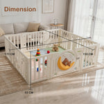 Baybee 2-in-1 Moon Foldable Baby Playpen with Glowing Light & Basketball Set Safety Lock Play Yard for 0-5 Years  (18 Panel) Baybee India