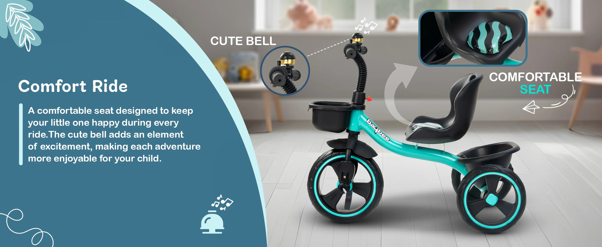 Baybee TRIXG Baby Tricycle for Kids, Smart Plug & Play Kids Cycle — slide 1