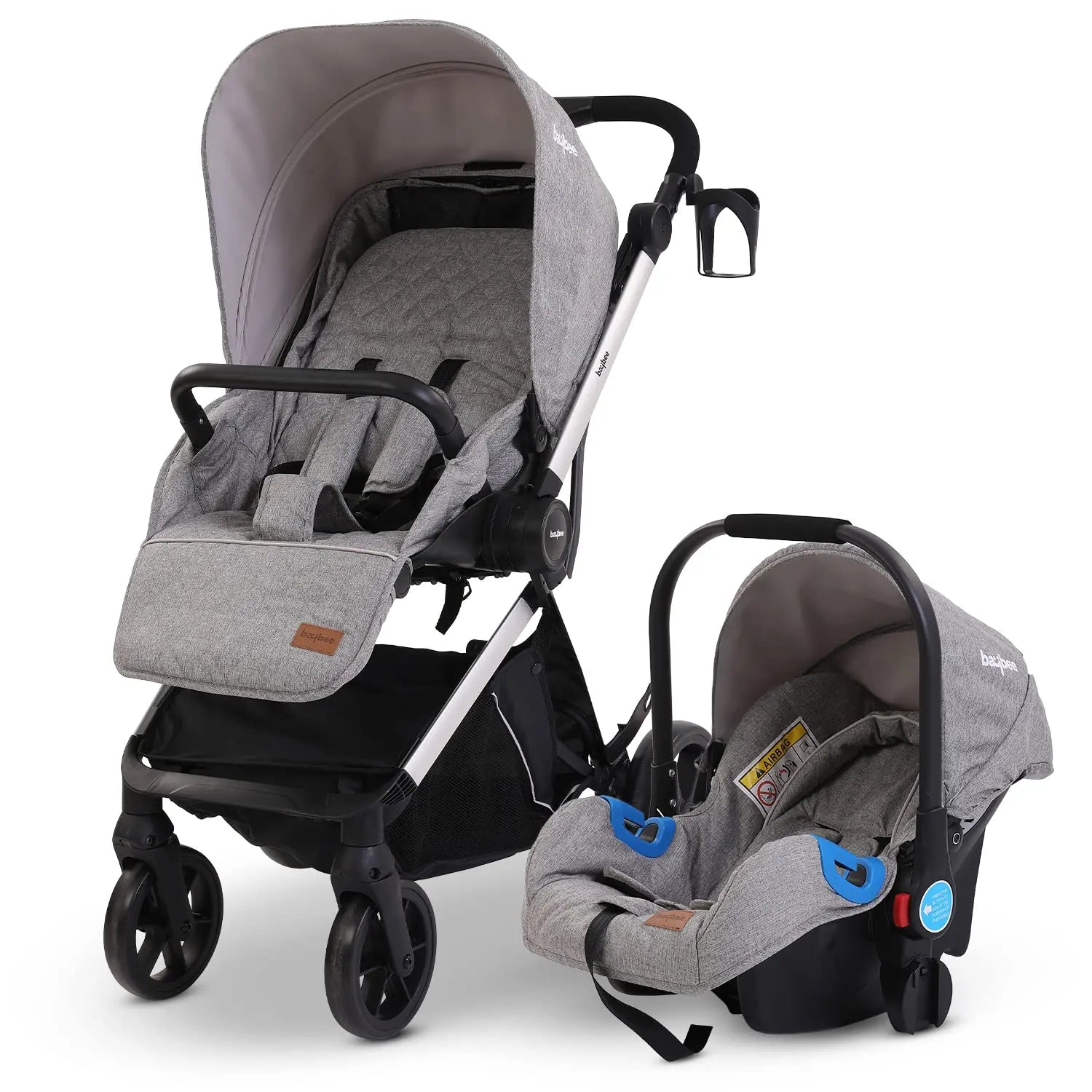 Baybee Convertible Pram Stroller, 3-Position Adjustable Stroller for Baby Toddlers