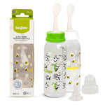 Baybee 250Ml 2 in 1 Baby Feeding Bottle with Spoon, Anti-Colic Silicone Nipple - Pack of 2