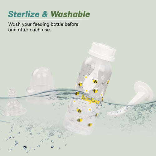 Baybee 250Ml 2 in 1 Baby Feeding Bottle with Spoon, Anti-Colic Silicone Nipple - Pack of 2 Baybee Kids
