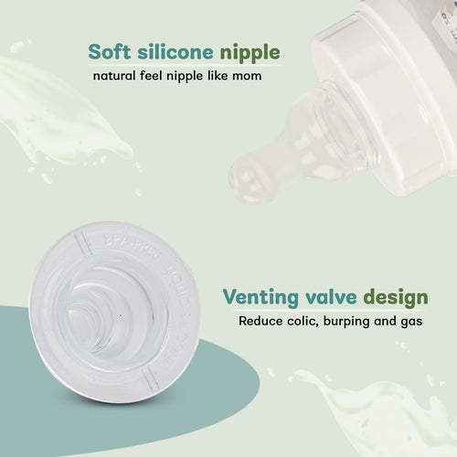 Baybee 250Ml 2 in 1 Baby Feeding Bottle with Spoon, Anti-Colic Silicone Nipple - Pack of 2 Baybee Kids