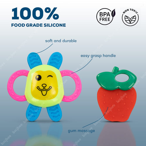 Baybee Pack of 3 Rattles Set for Babies 0-6 Months, Non-Toxic 3 Attractive Rattle Set, Newborn Baby Gift Products BAYBEE