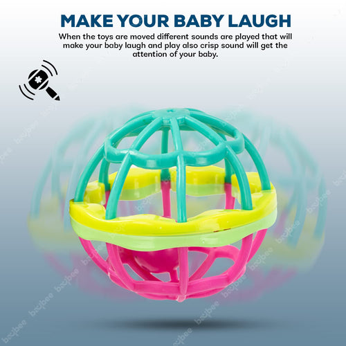 Baybee Pack of 3 Rattles Set for Babies 0-6 Months, Non-Toxic 3 Attractive Rattle Set, Newborn Baby Gift Products BAYBEE