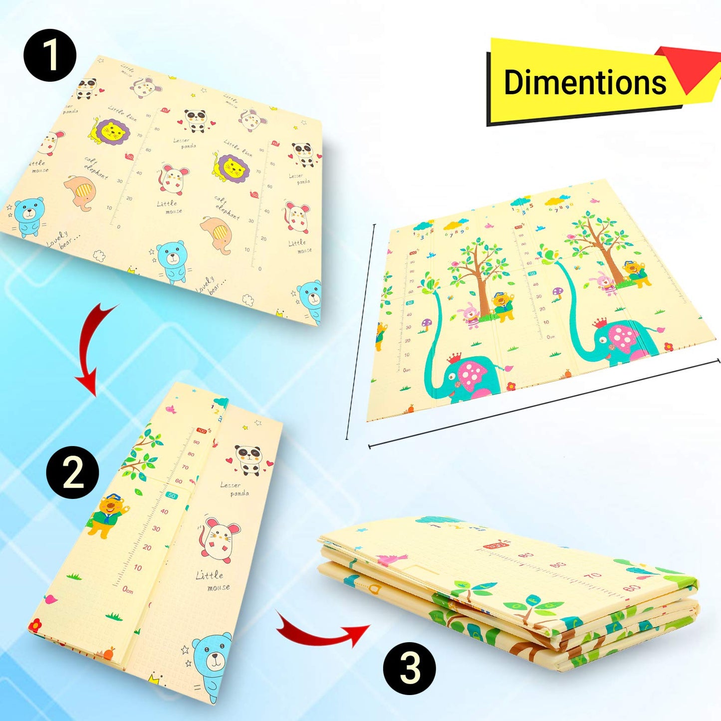 Baybee Foldable Crawling Multi-Purpose Water Proof Play Mat for Babies