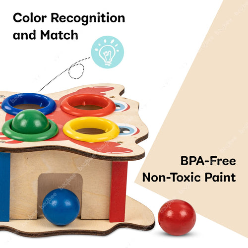Baybee Wooden Hammer Ball Knock Pounding Bench with Box, Kids Toys Set, Learning Educational Hammer toy for Kids 3+ Years (Assorted) BAYBEE