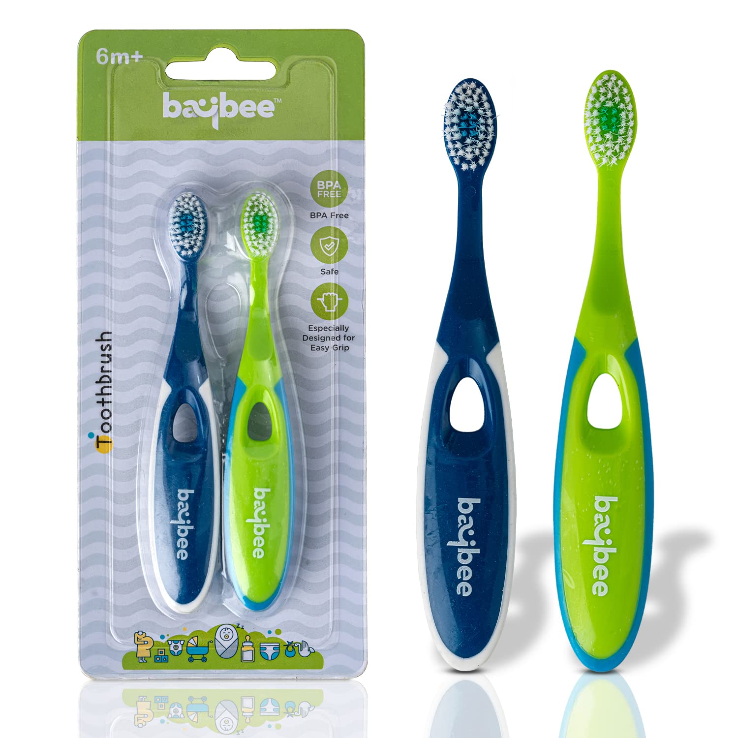 Baybee Ultra Soft Baby Toothbrush Set with Soft Bristles & Easy Grip