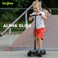 Baybee Alpha Kick Scooter for Kids with 4 Height Adjustable Handle, Led PU Wheels & Brake