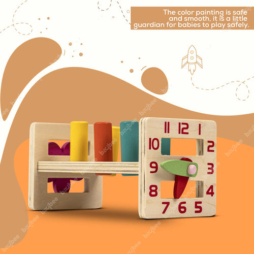 Baybee Wooden Hammer Peg Knock Pounding Bench for Kids Toys Set BAYBEE