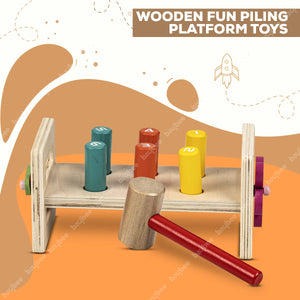 Baybee Wooden Hammer Peg Knock Pounding Bench for Kids Toys Set