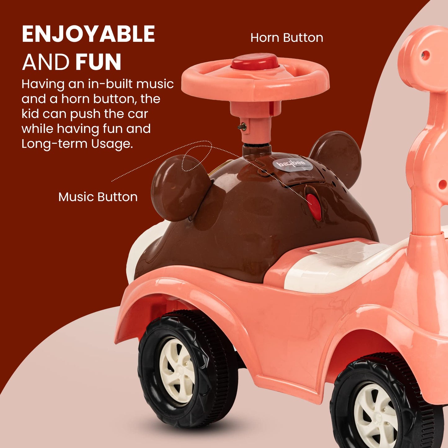 Baybee Magnus Ride on Baby Car for Kids Kids Car with Horn Button