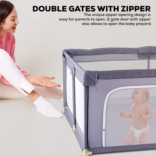 Baybee Playard Playpen for Kids with Safety Lock, Suction Cup &  Smart Folding BAYBEE