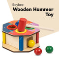 Baybee Wooden Hammer Ball Knock Pounding Bench with Box, Kids Toys Set, Learning Educational Hammer toy for Kids 3+ Years (Assorted) BAYBEE