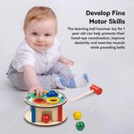 Baybee Wooden Hammer Ball Knock Pounding Bench with Box, Kids Toys Set, Learning Educational Hammer toy for Kids 3+ Years (Assorted) BAYBEE